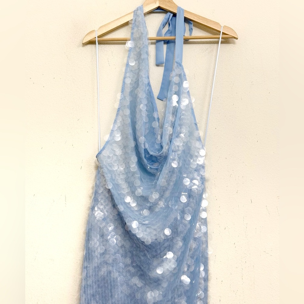 NWT Rat & Boa Anais Halter Maxi Dress in Crystal Water Blue Size M - Picture 12 of 17